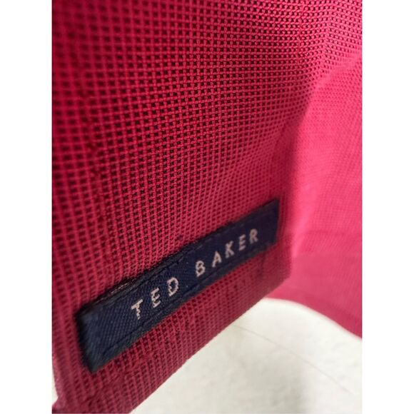 Ted Baker London Soft Polyamide Blend Burgundy Button Up Shirt Mens Size 3 - Picture 2 of 11
